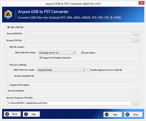 Windows 10 EDB to PST Converter full