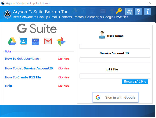 Windows 10 GSuite Backup Tool full
