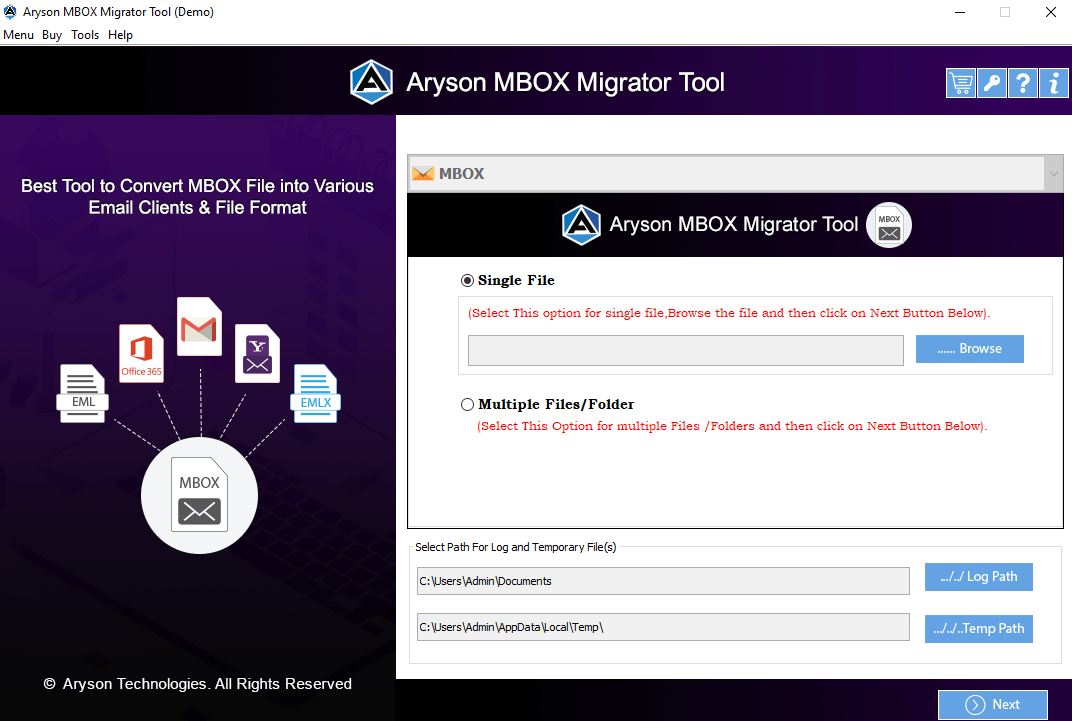 MBOX Importer Tool screenshot