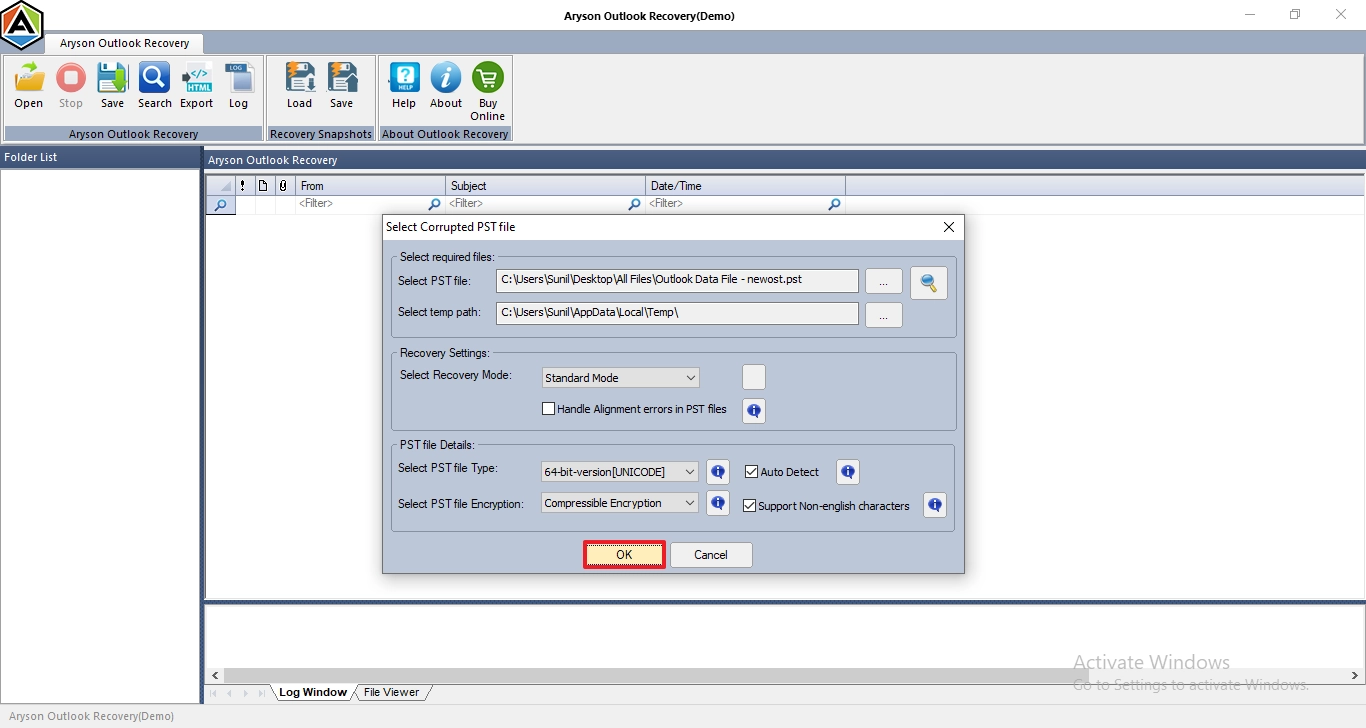 Choose error handling options