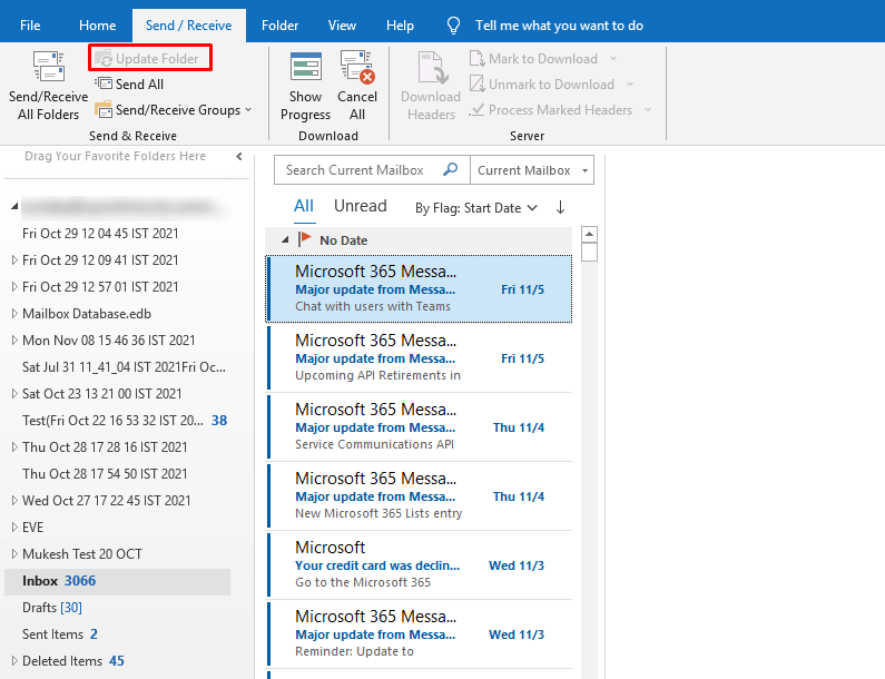 outlook shared inbox not updating