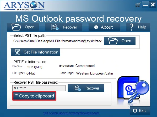 Click on copy to clipboard and paste your password 