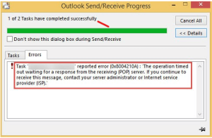 Outlook Error 0x8004210A