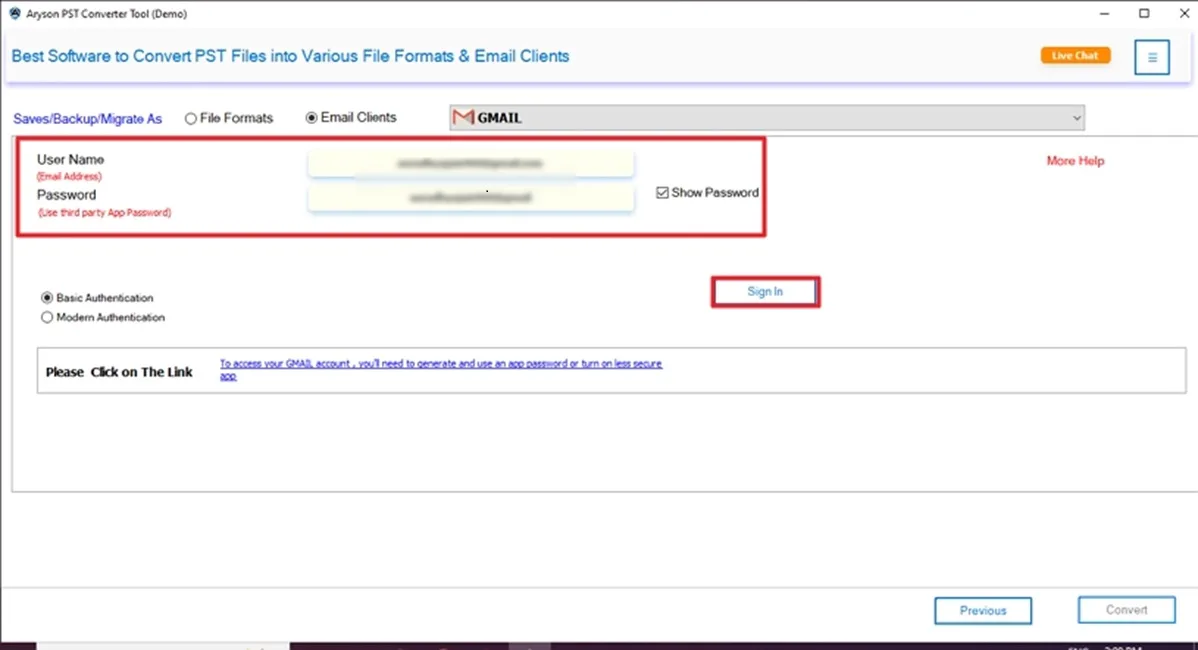 Enter its credentials and Press Sign In.