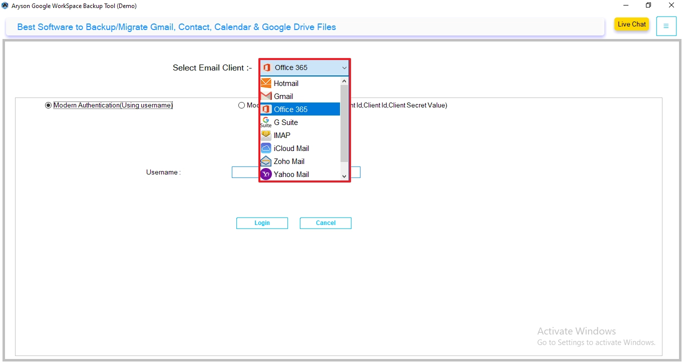 select IMAP as the output format