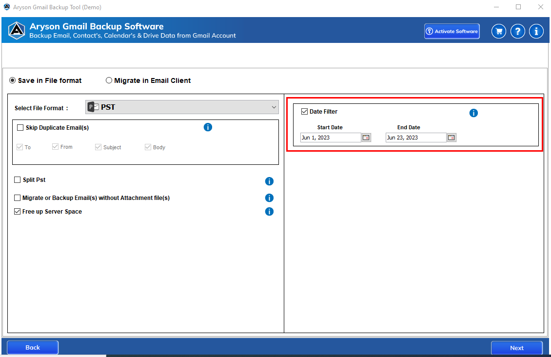 Gmail Backup Tool Step 10