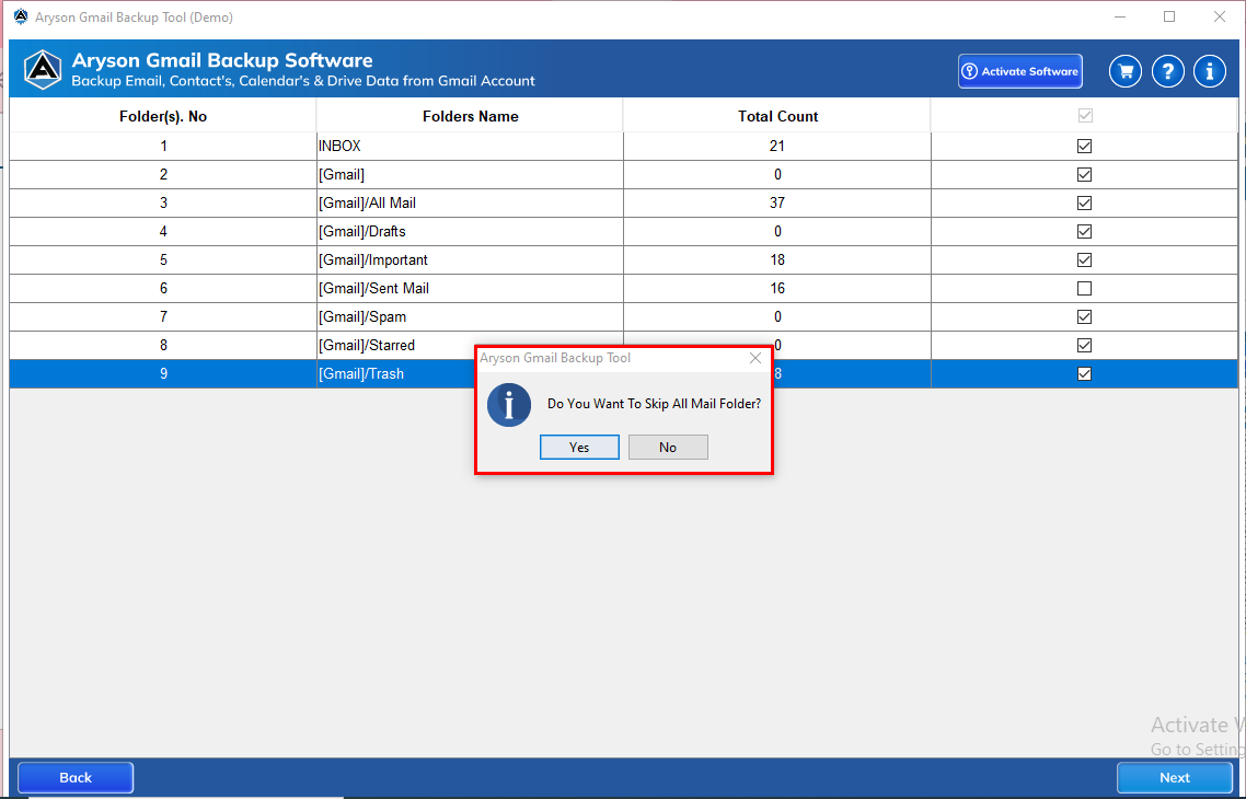 Gmail Backup Tool Step 4