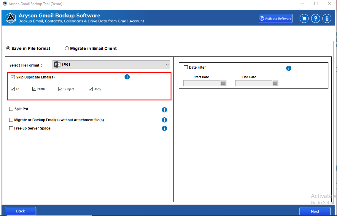 Gmail Backup Tool Step 6