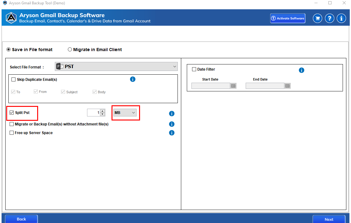 Gmail Backup Tool Step 7