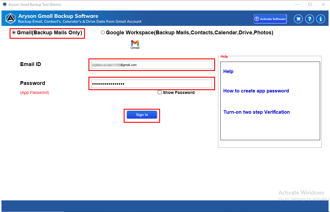 Gmail Backup Software Image 2