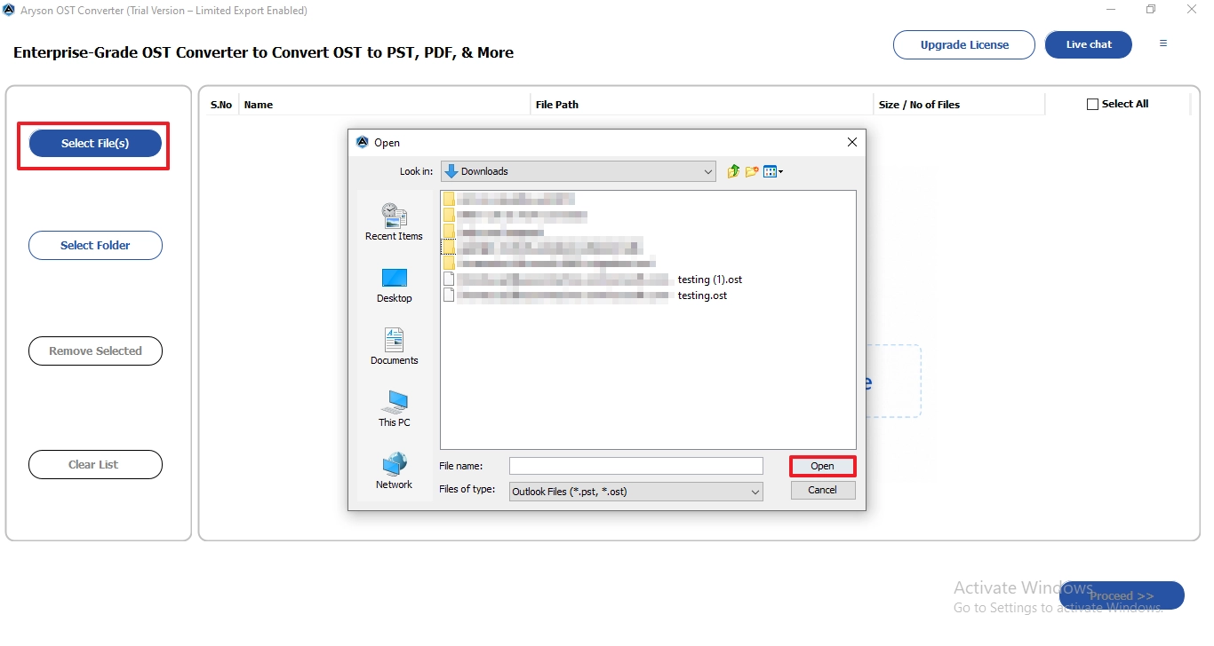 go for the Single Files/Multiple File Option