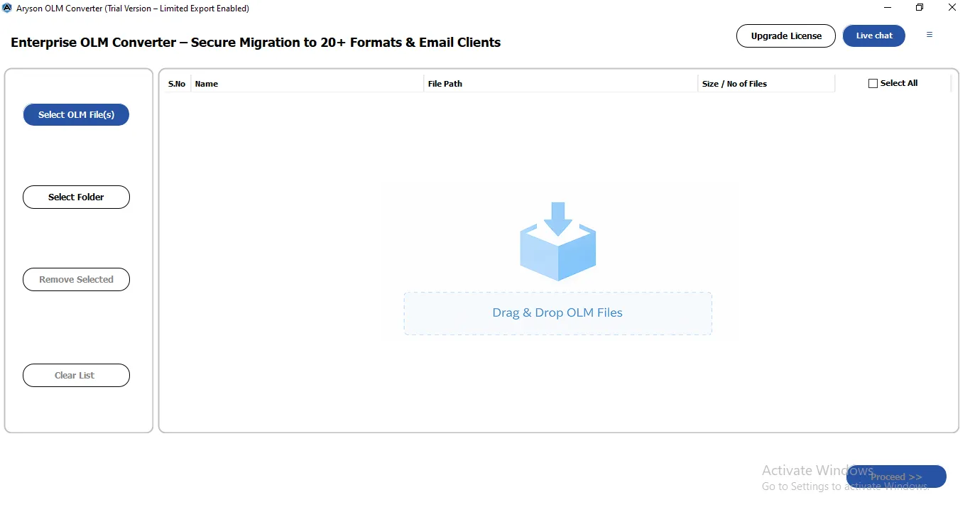 Download, install, and run the OLM Converter software