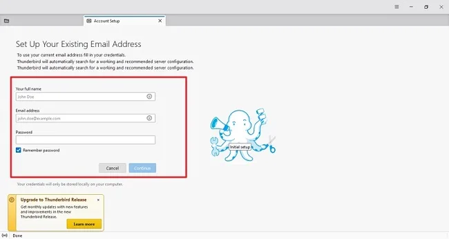 configure an email account