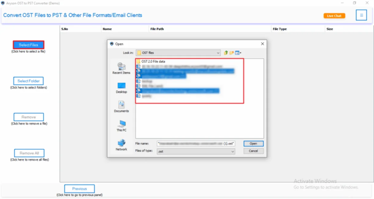 add multiple OST files