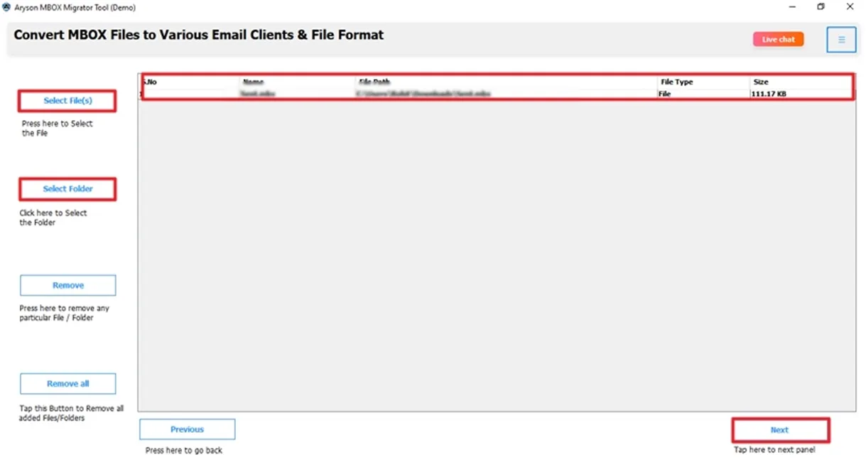 Select File or Select Folder