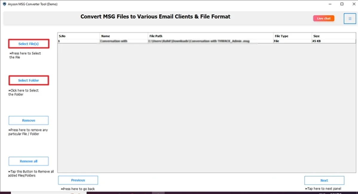 Select Files
