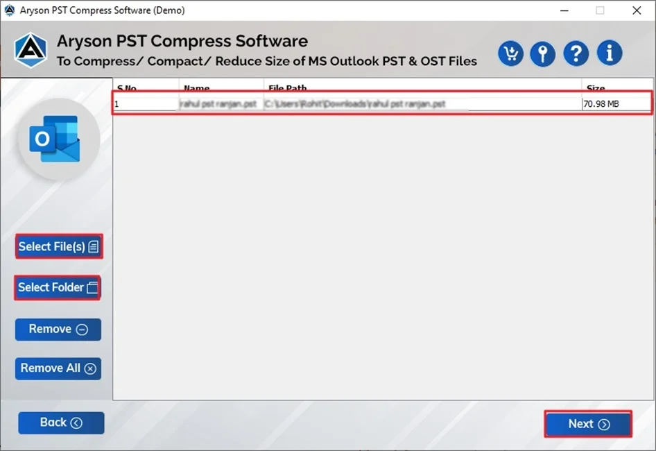 Select Files or Select Folder