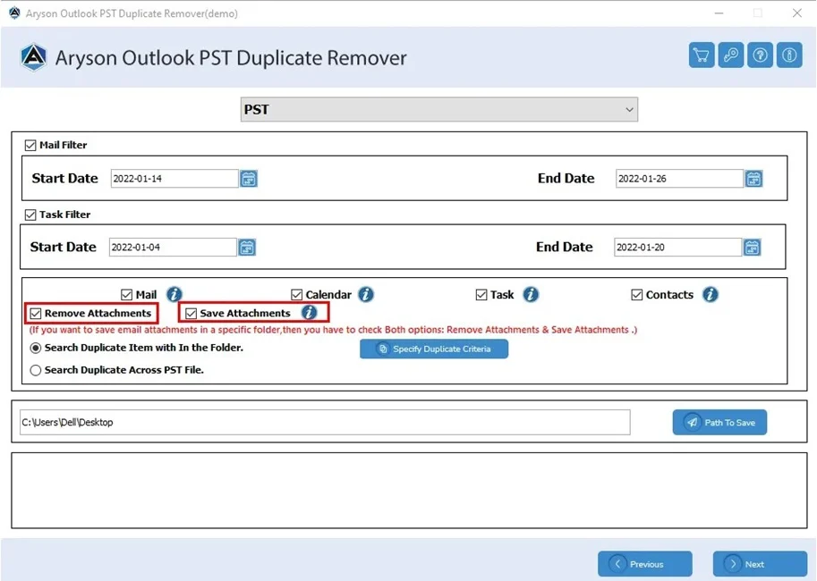 choose the filters & features