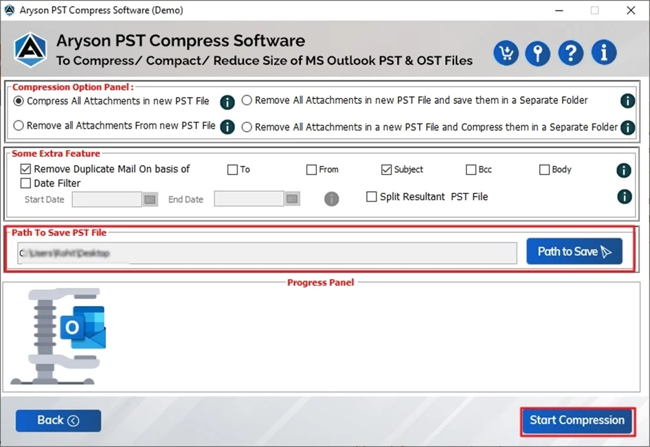 click Start Compression