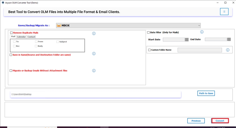 Convert OLM File to MBOX