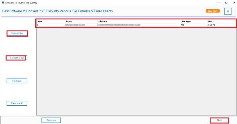 Select Files or Select Folders