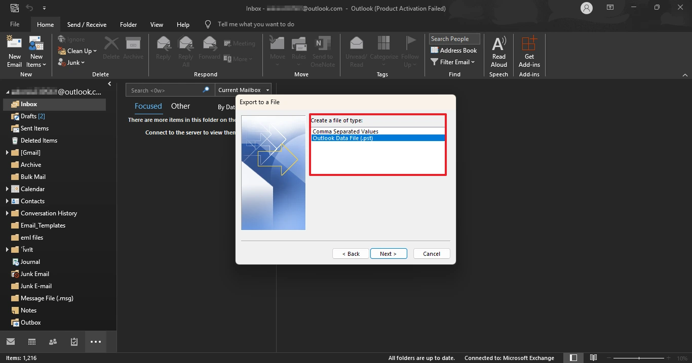 Export to a file option