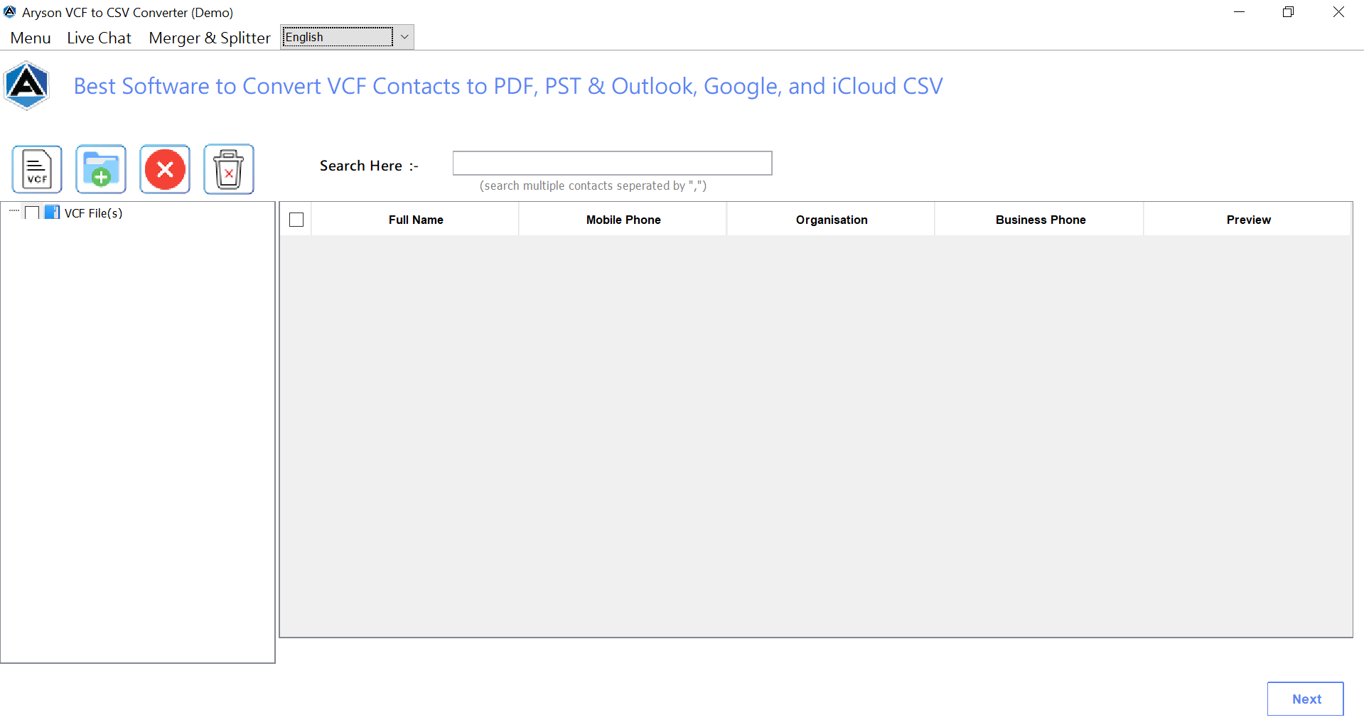 VCF to CSV Converter