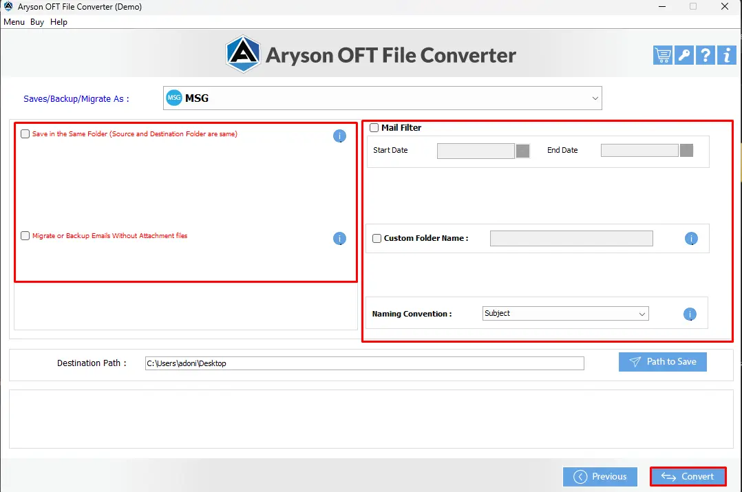 Click on Convert