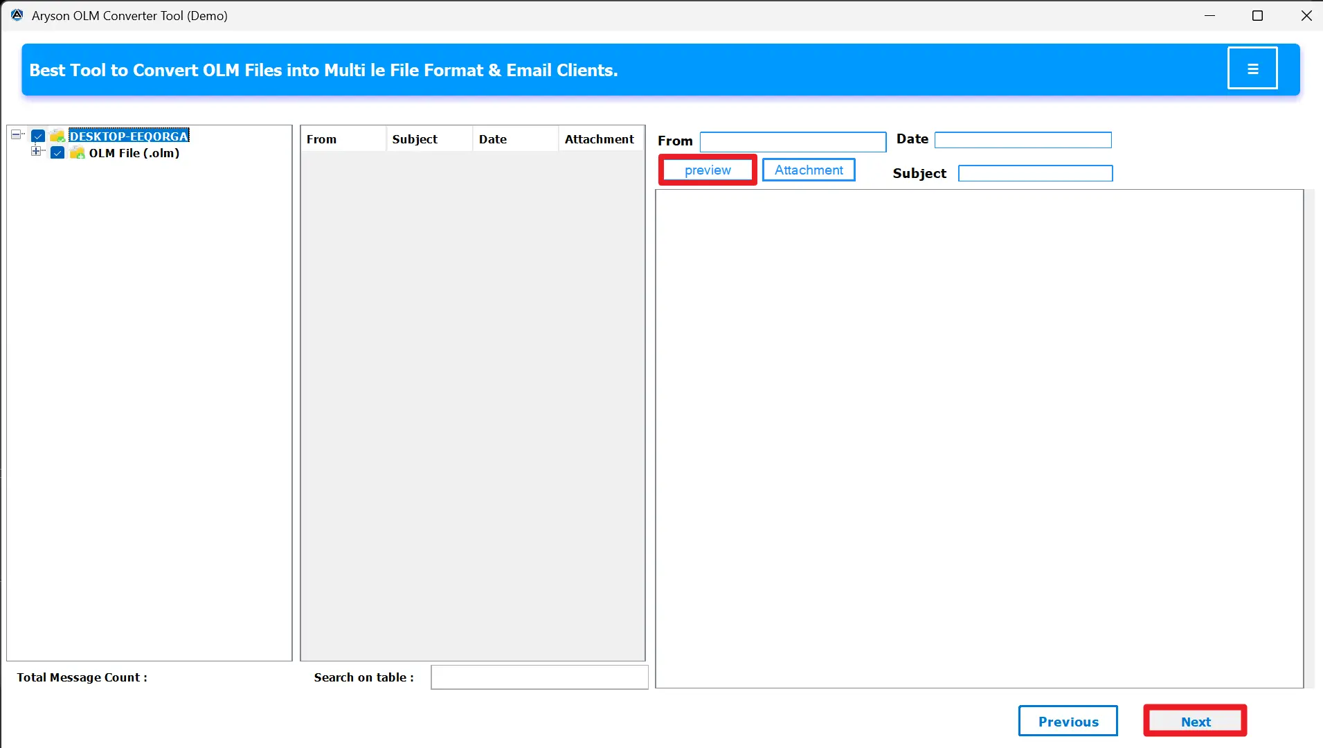 You can preview data