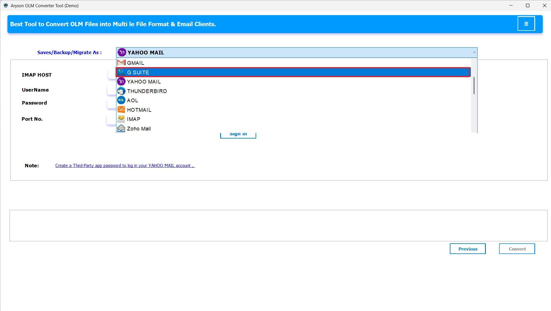 Choose Google Workspace