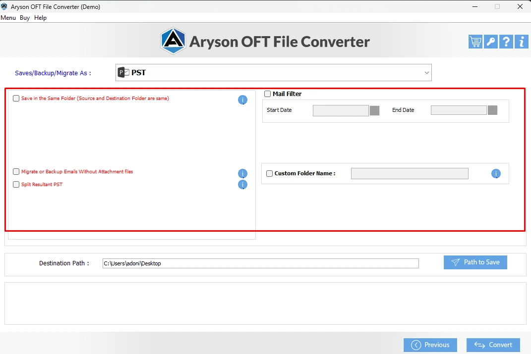 Apply the advanced filters