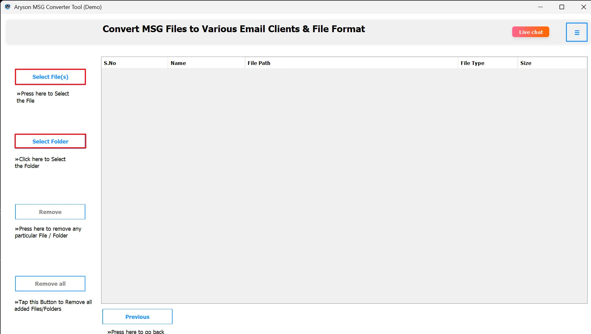 Upload MSG files