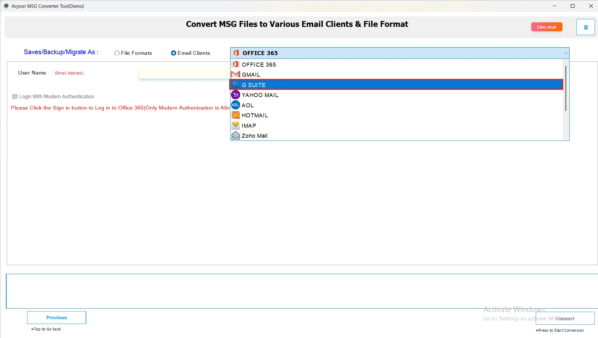 Select Google Workspace