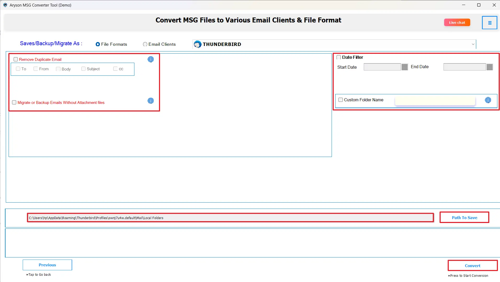 Apply filters then click on convert