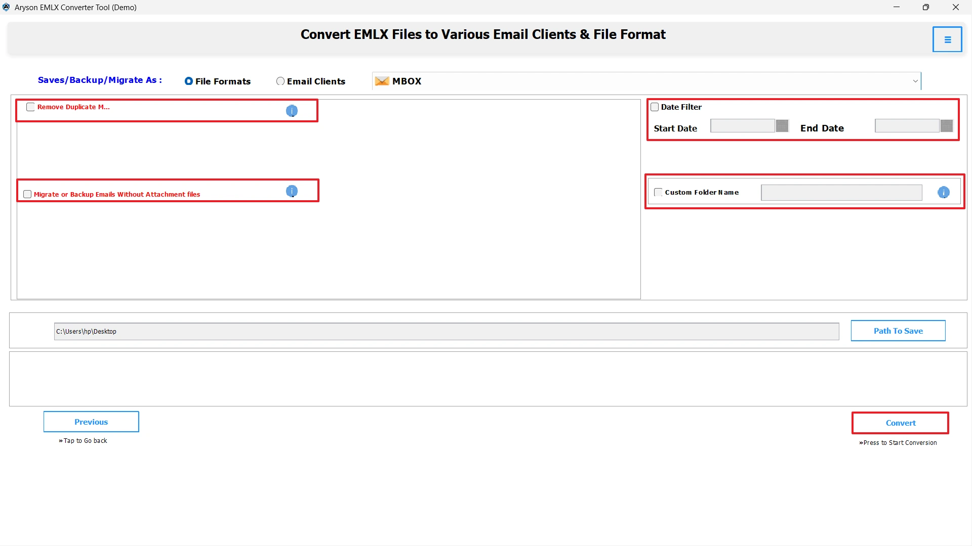 Apply filters and click convert