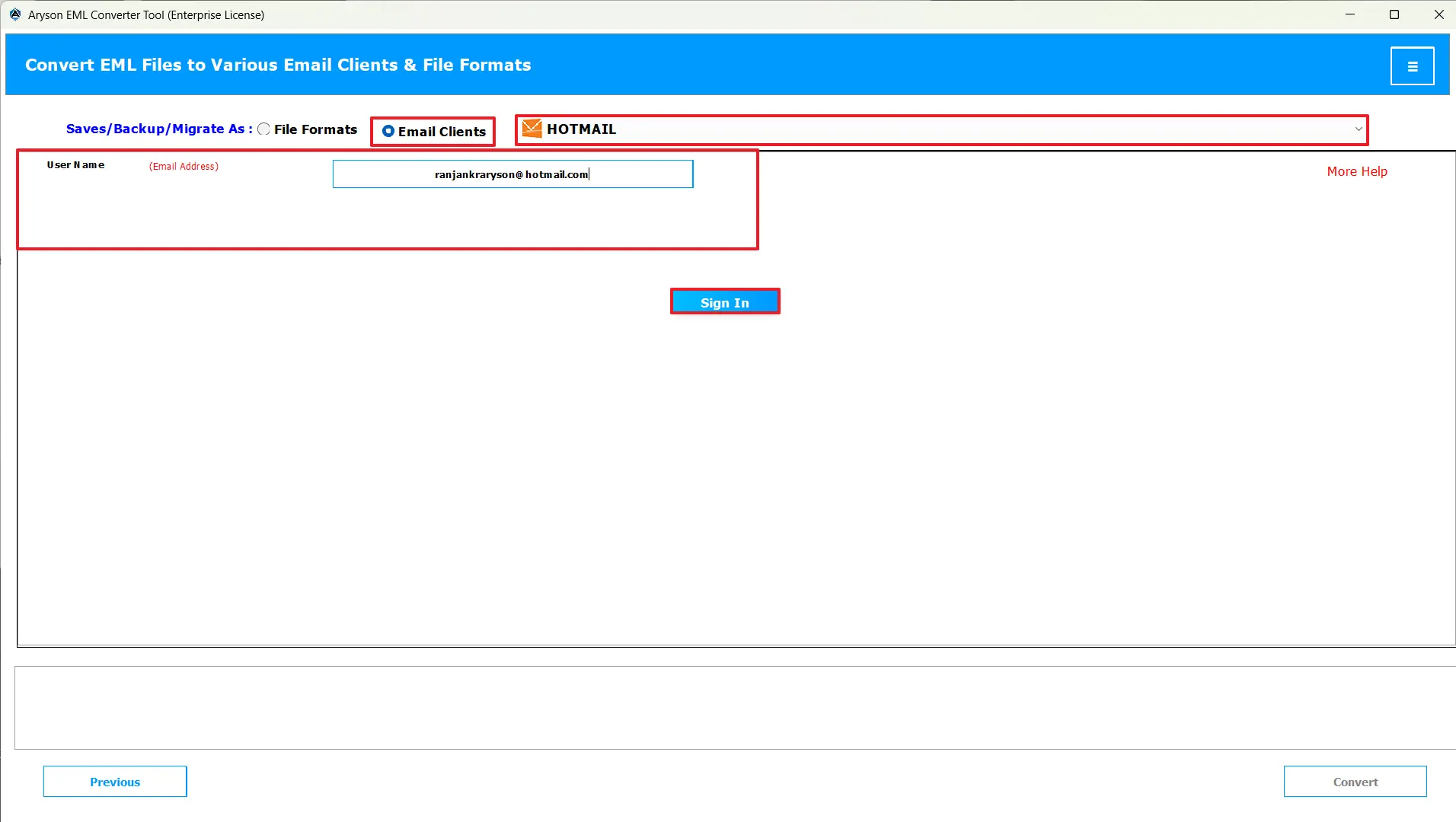 Choose Hotmail