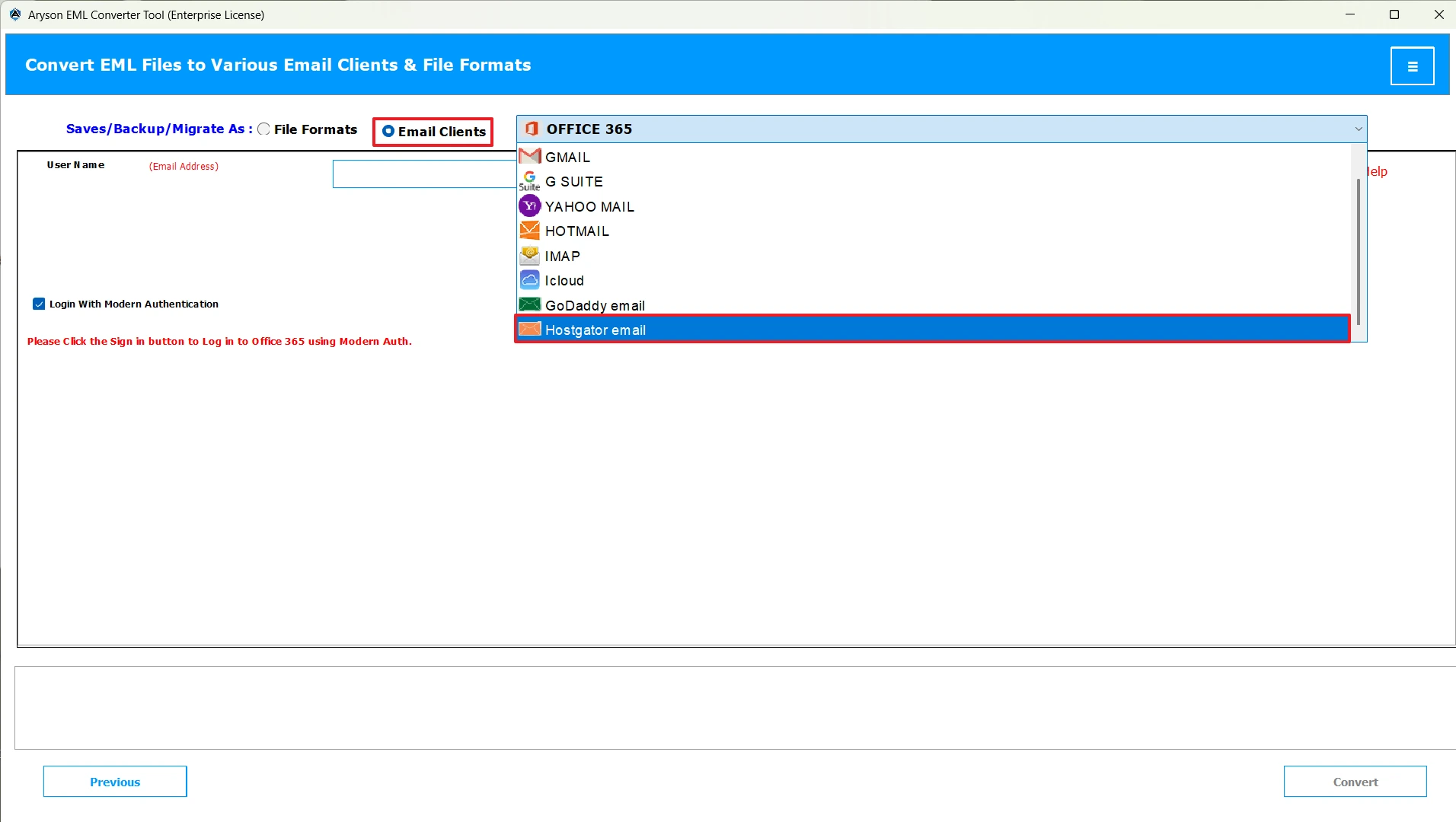 Select HostGator Mail