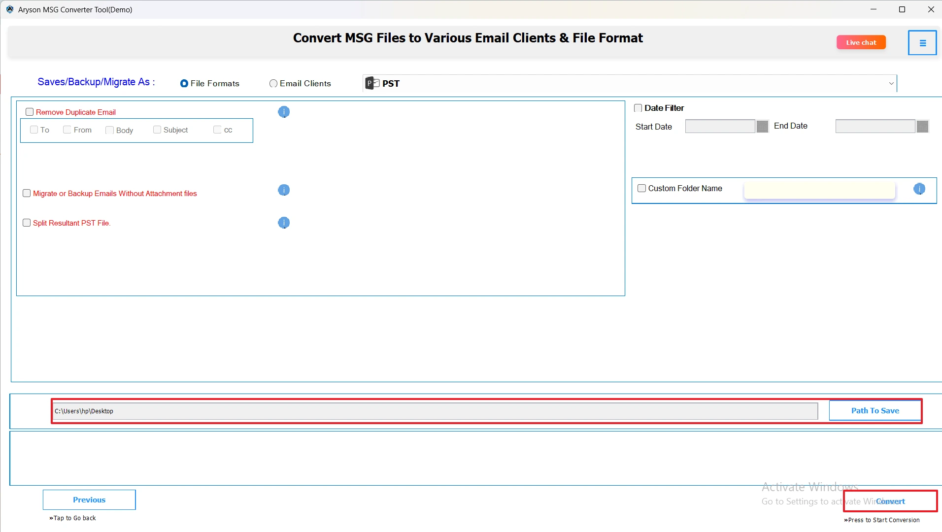 Click on Convert button