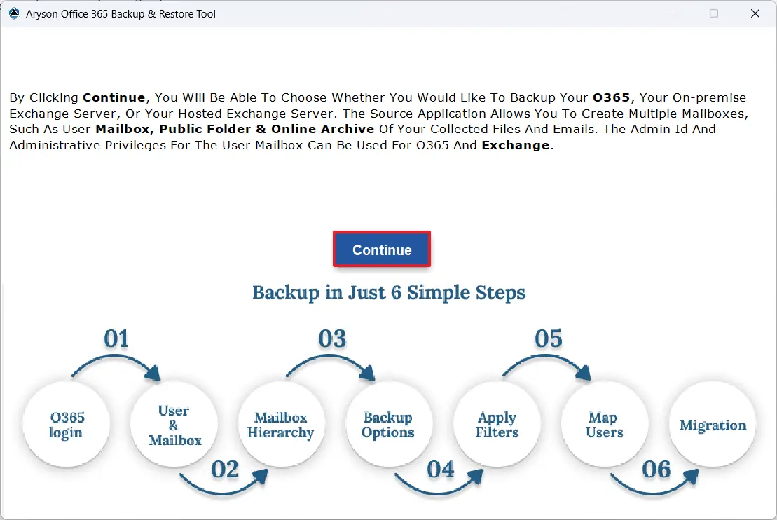 Click backup then click Continue