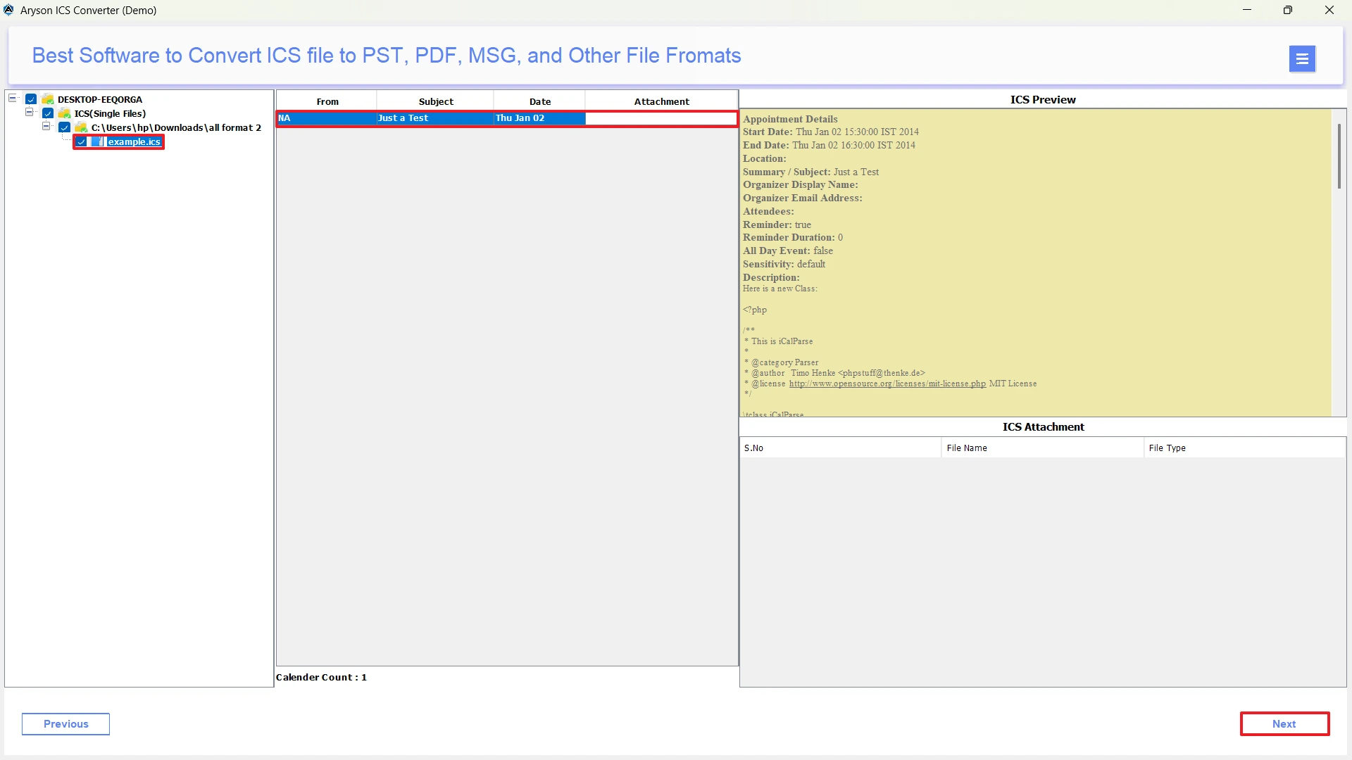 Preview selected files