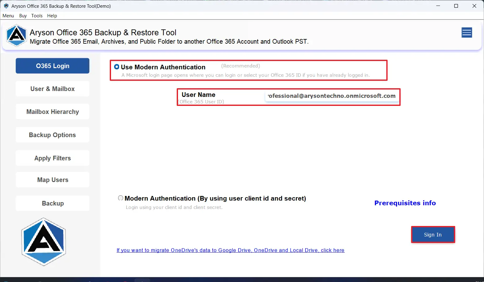 Log in to Office 365 account