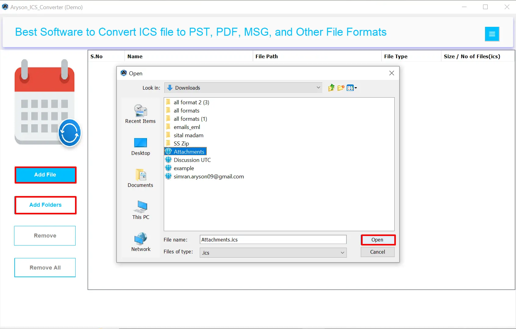 Click on Add File or Folder