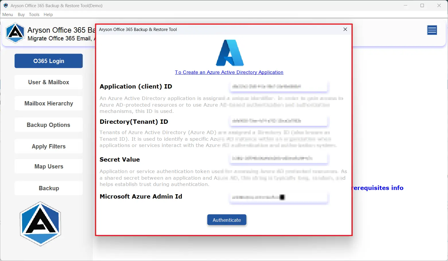 Enter O365 credentials
