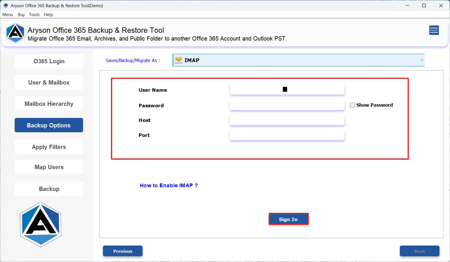 Input Zoho Mail credentials