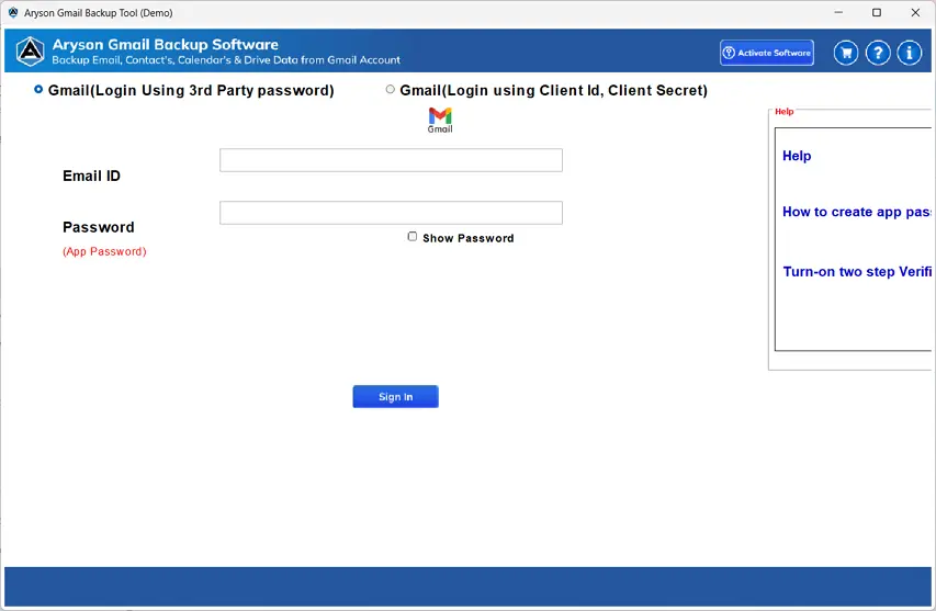 Open MSOutlookHelp Gmail Backup tool