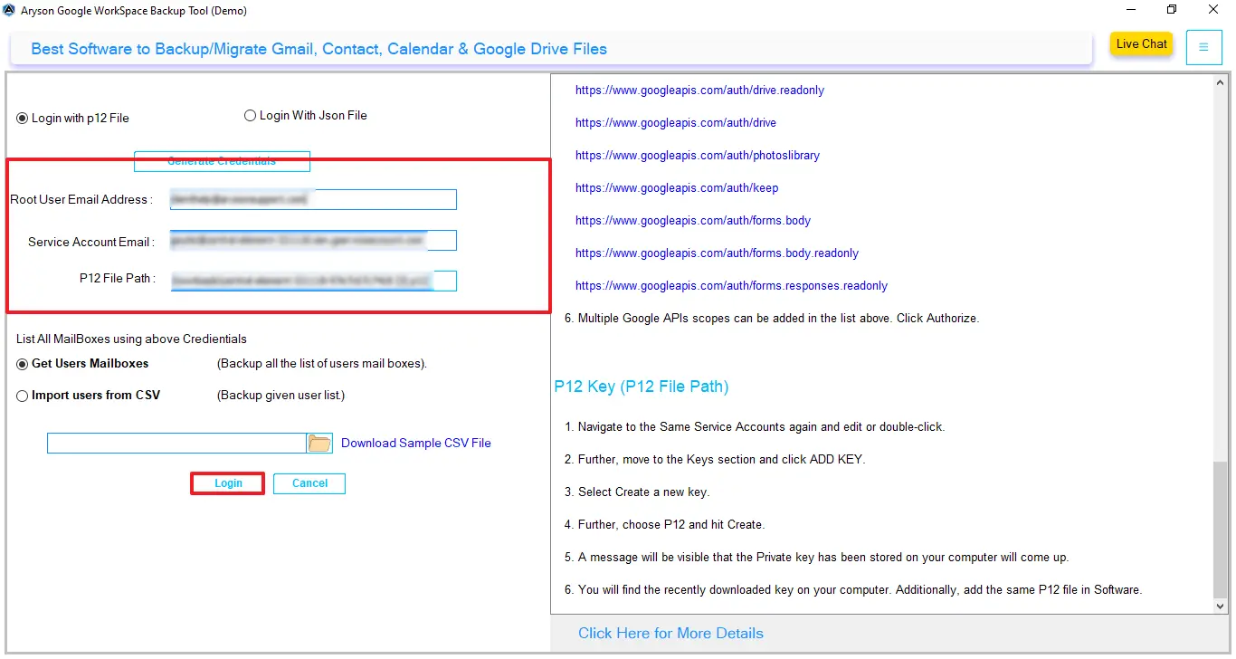 Enter the admin credentials