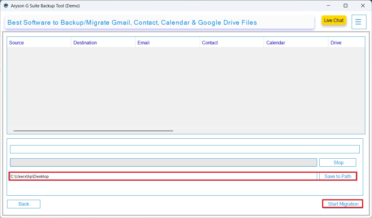 Click on Start Migration