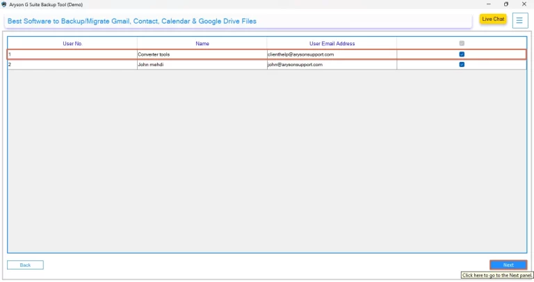 Select mailbox data and preview