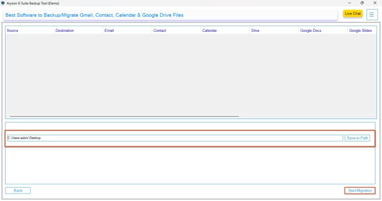 Click the Start Migration