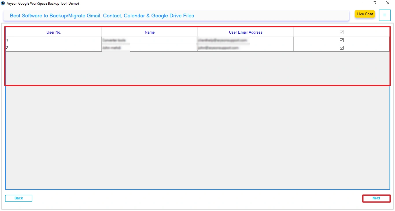 Preview the mailbox and select